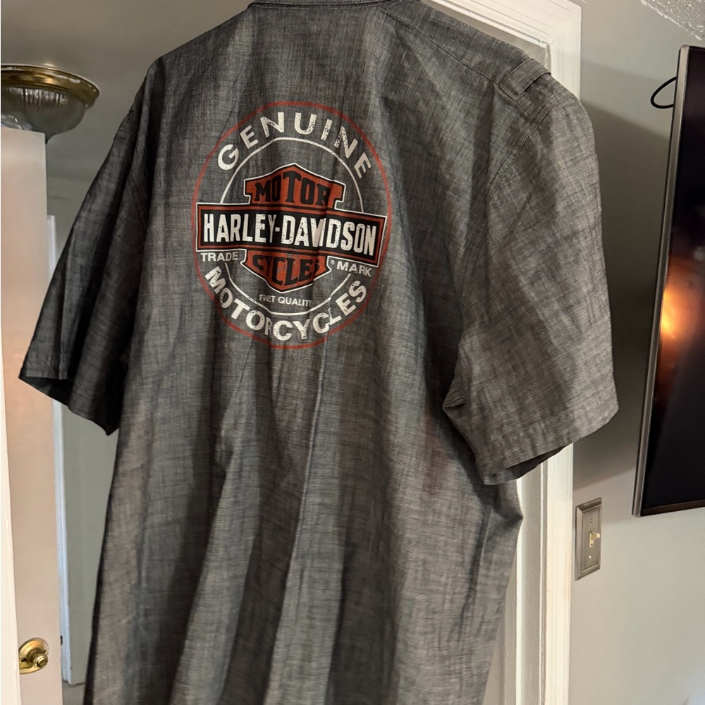 Harley-Davidson Gray Men's Shirt Oil Can Logo